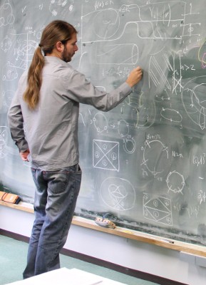 Me at the blackboard